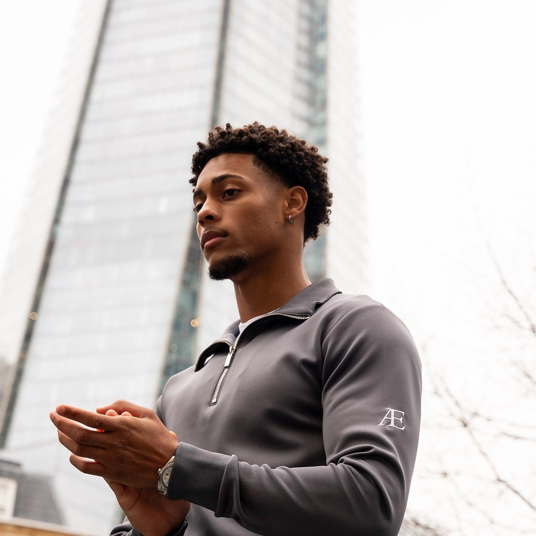 AE Arctic Grey Quarter Zip