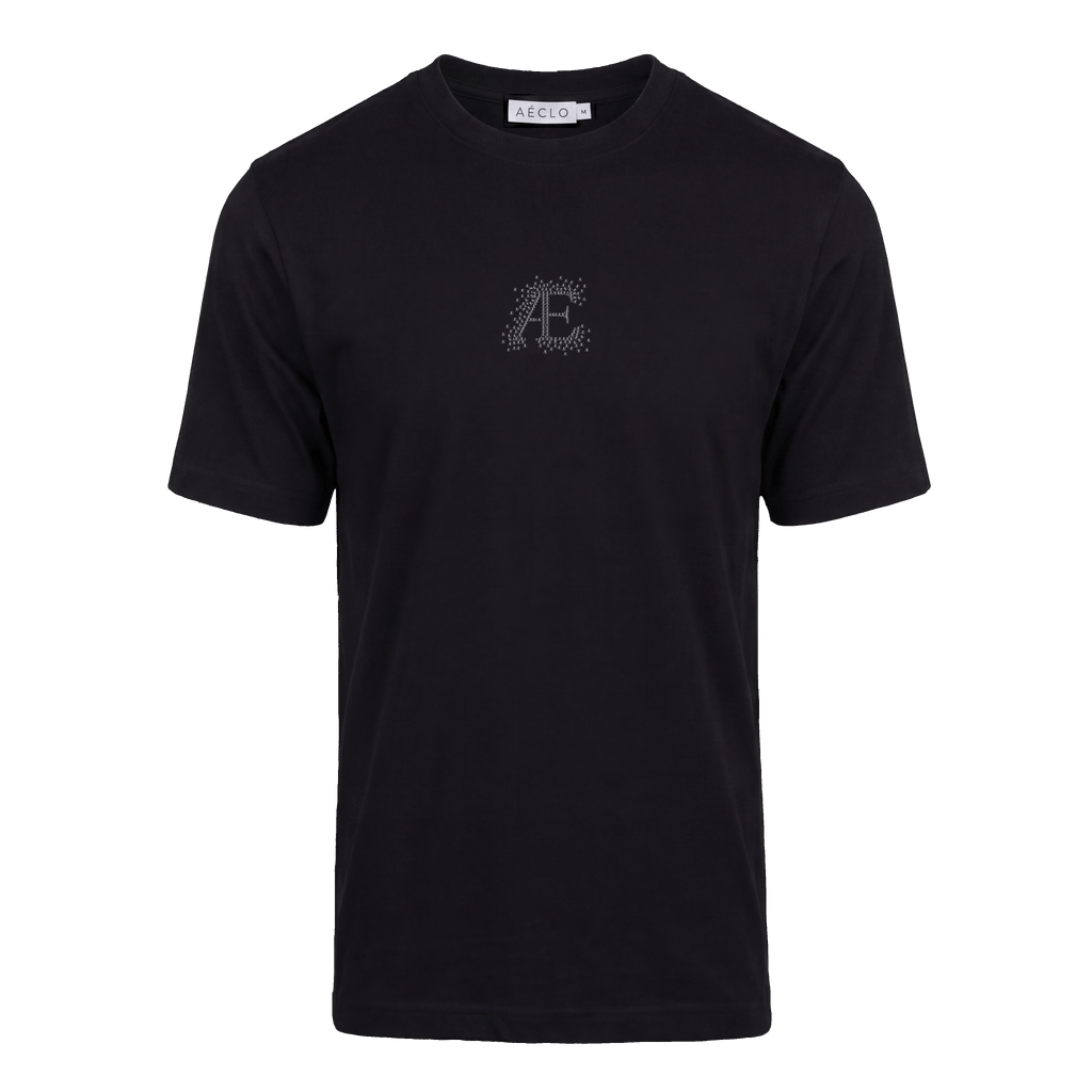 Black AE Scattered Logo Tee