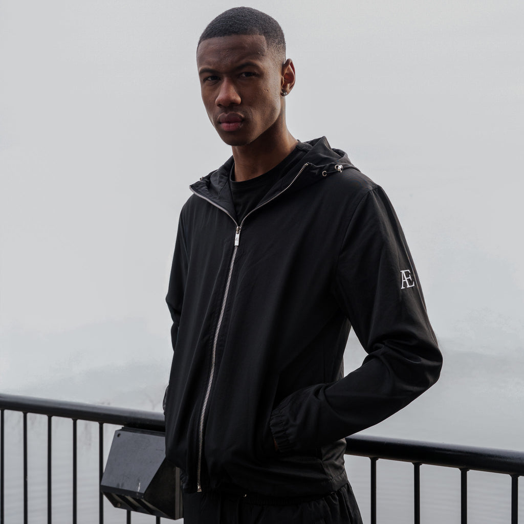 AE Black Windbreaker