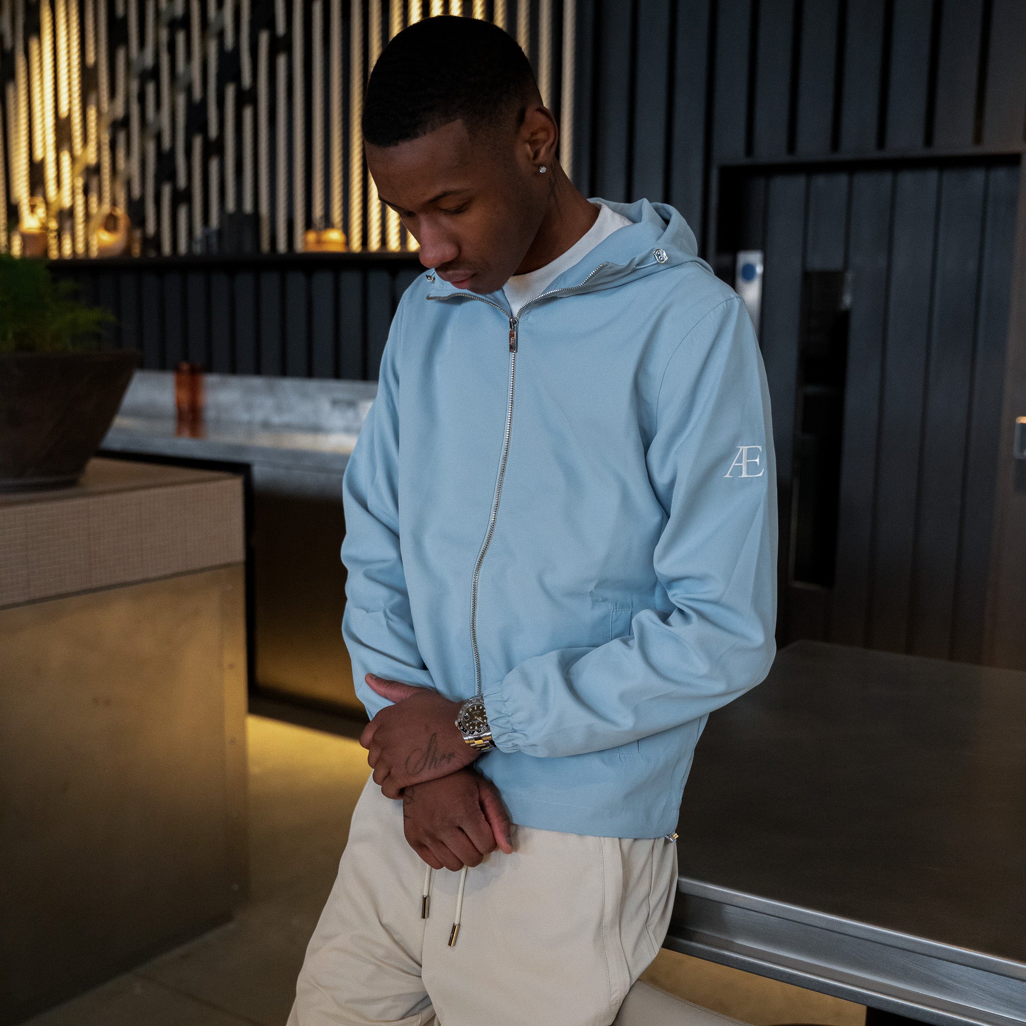 AE Baby Blue Windbreaker