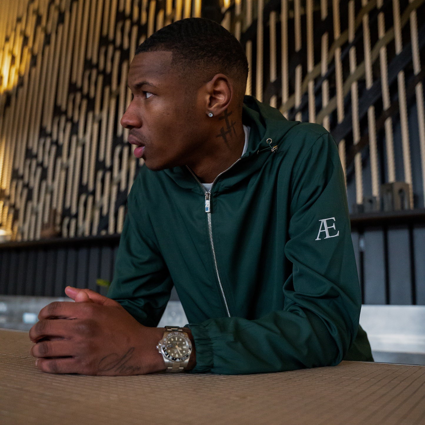 AE Forest Green Windbreaker