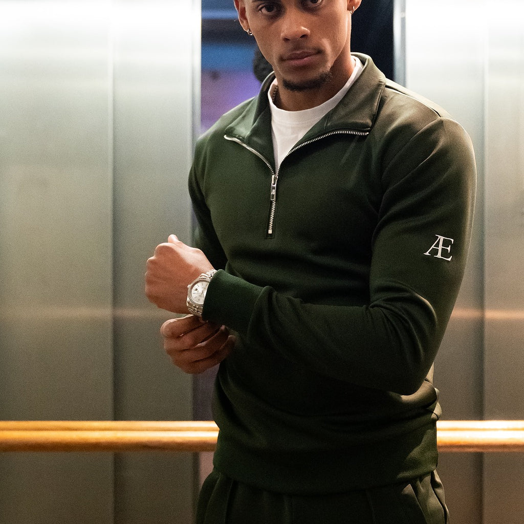 AE Forest Green Quarter Zip