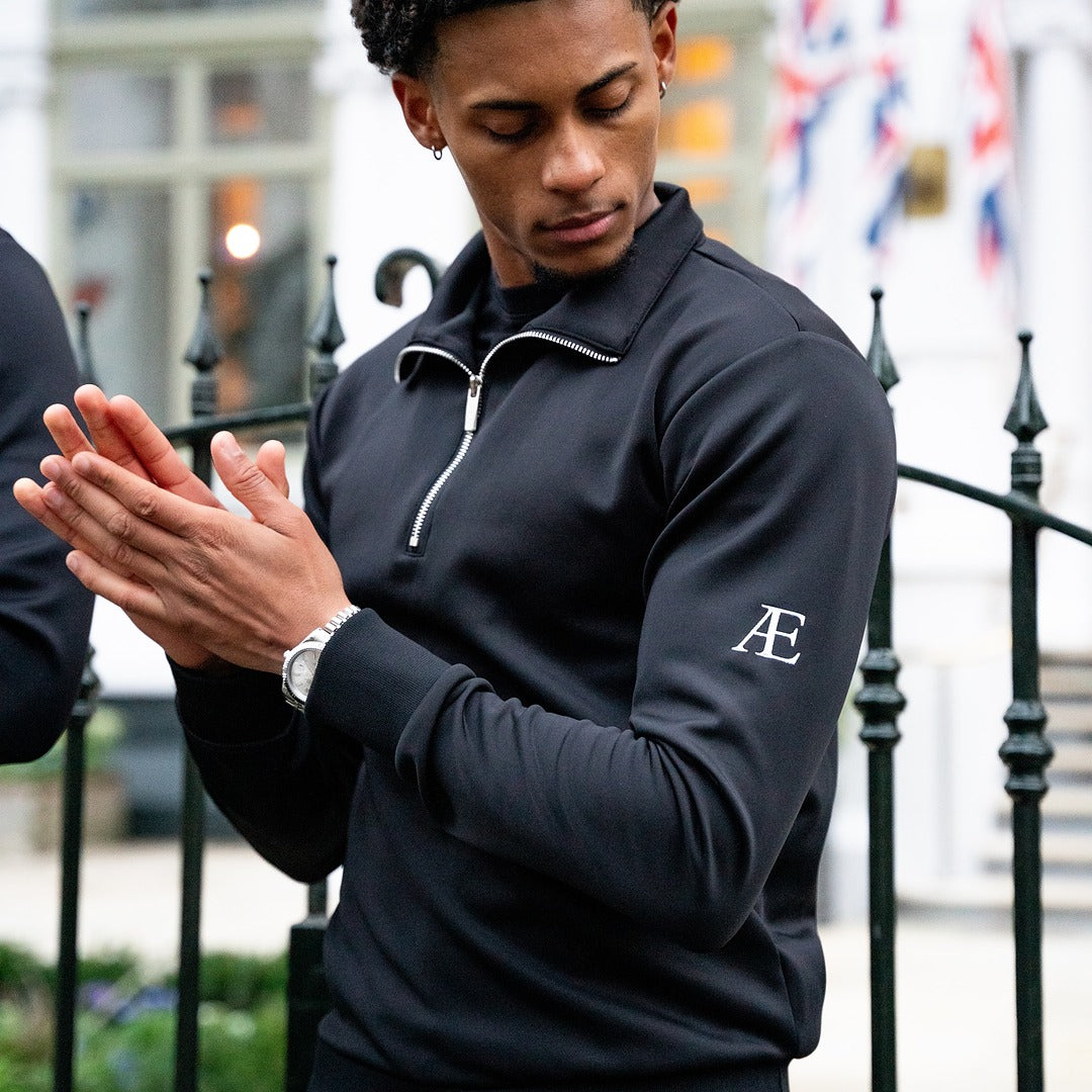 AE Black Quarter Zip