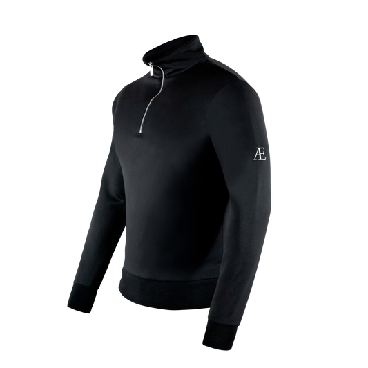 Black quarter zipper with logo on left arm