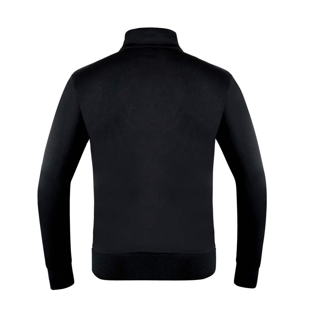 Back view of black quarter zipper