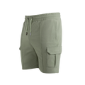 Grey slim-fit tapered bottoms with elastic waistband and side pockets