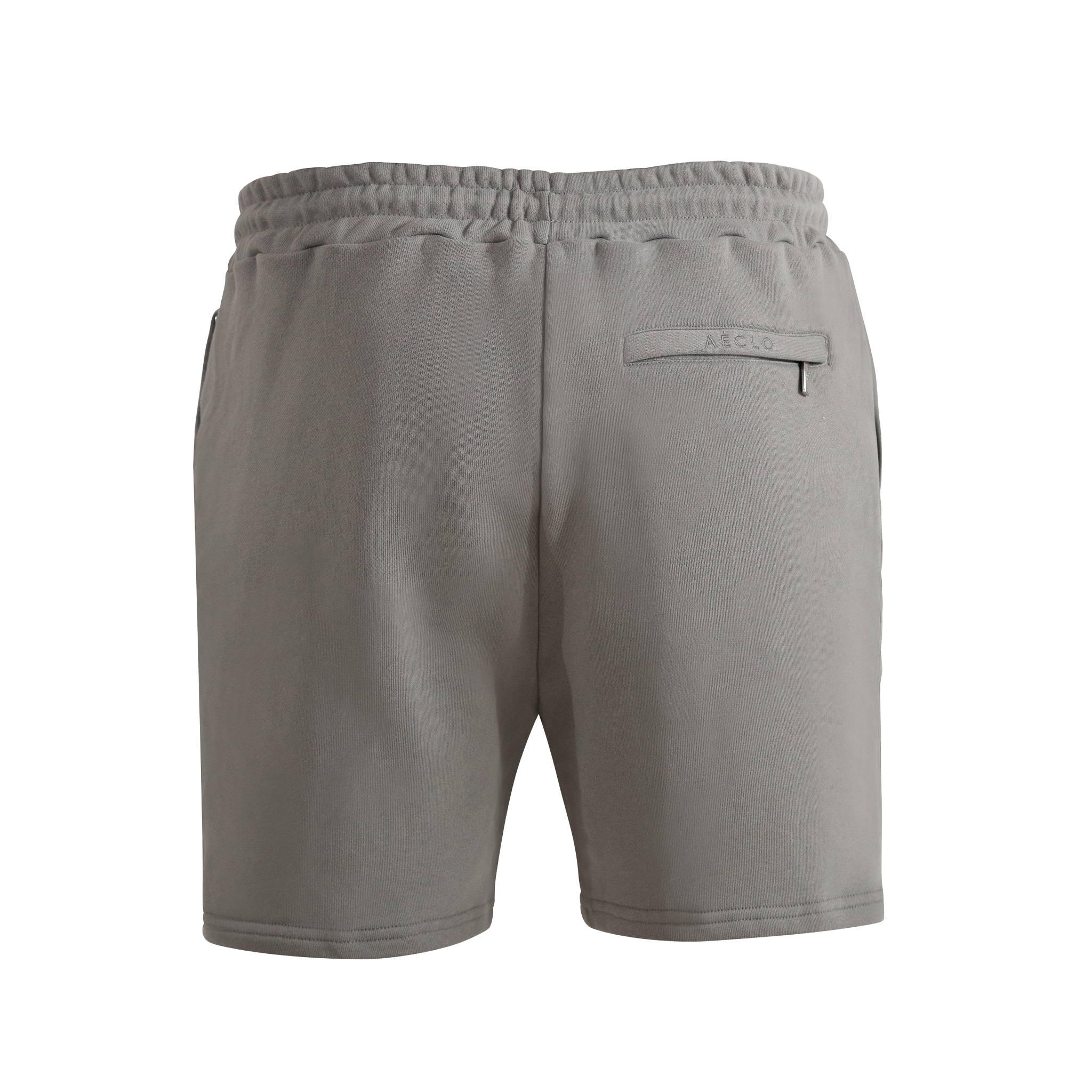 Gray shorts on a white background back view