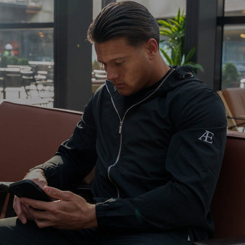 AE Black Windbreaker