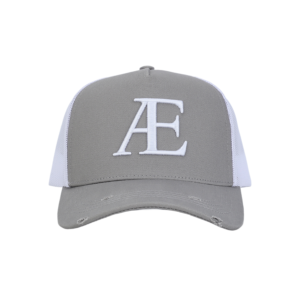AE Grey/White Contrast Trucker Hat
