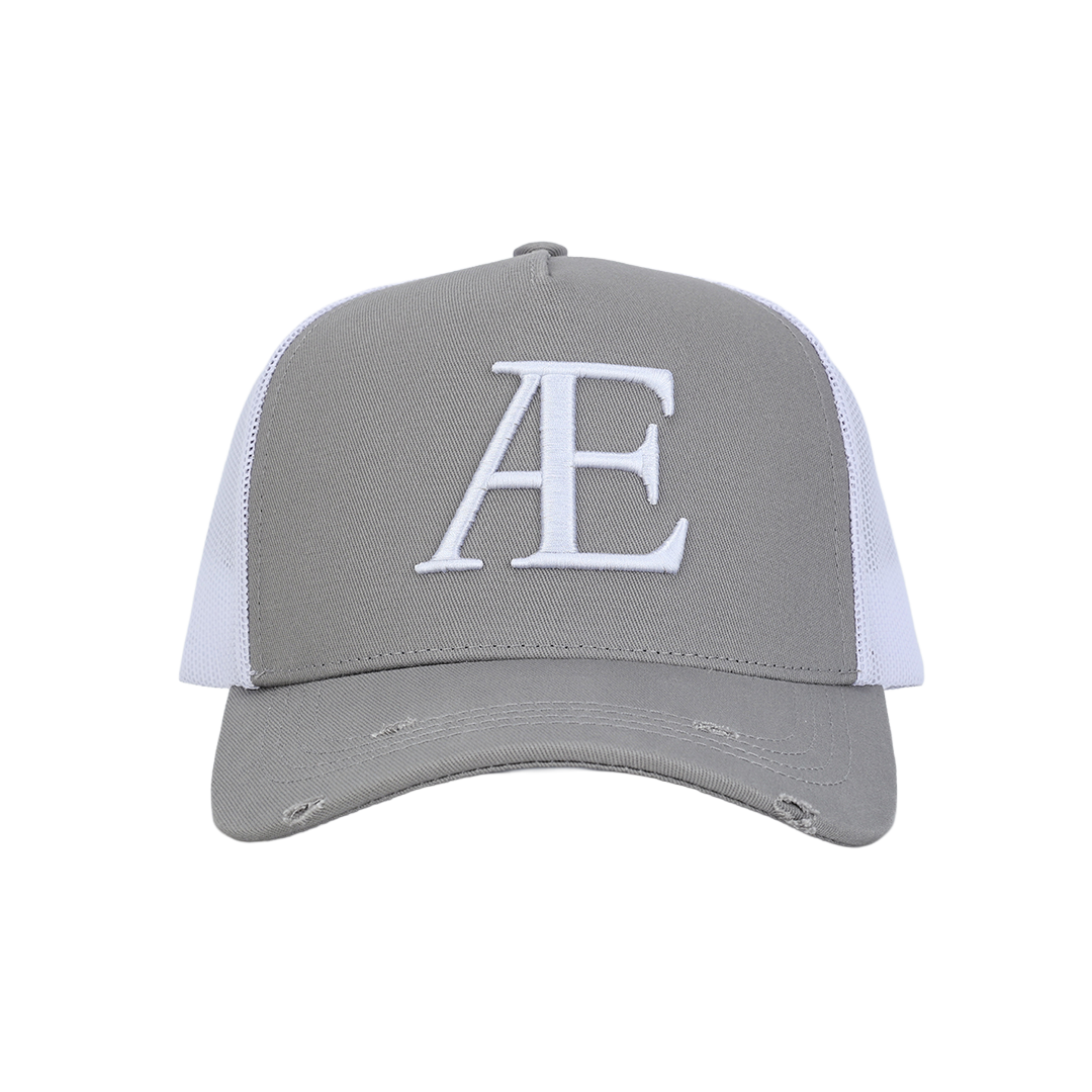 AE Grey/White Contrast Trucker Hat