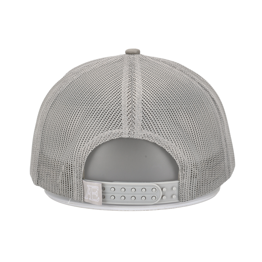 biege mesh cap on a white background, back view