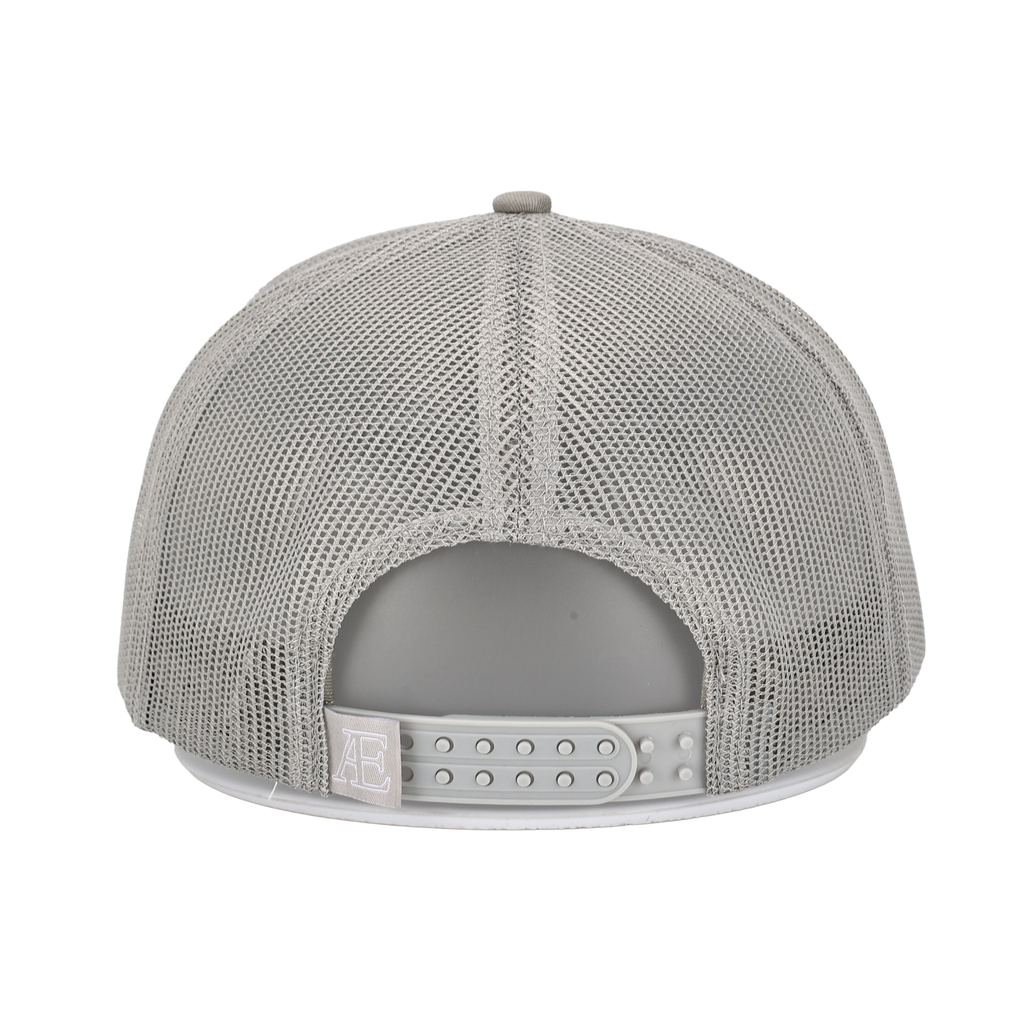 biege mesh cap on a white background, back view