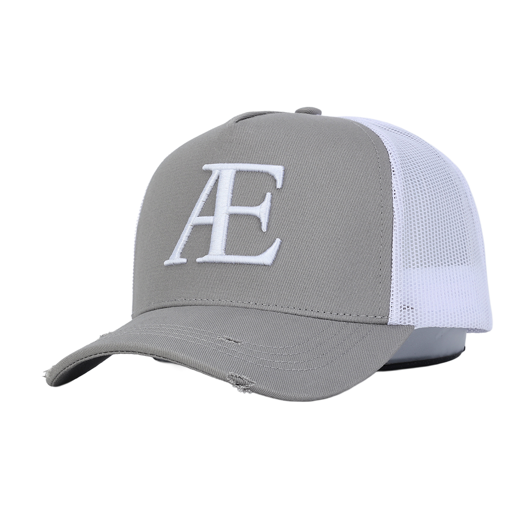 AE Grey/White Contrast Trucker Hat
