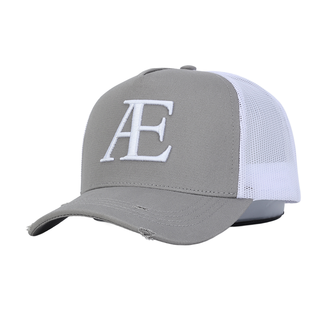 AE Grey/White Contrast Trucker Hat