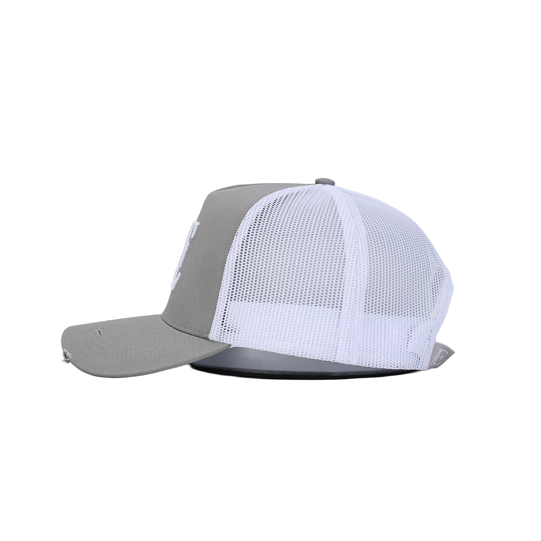 AE Grey/White Contrast Trucker Hat