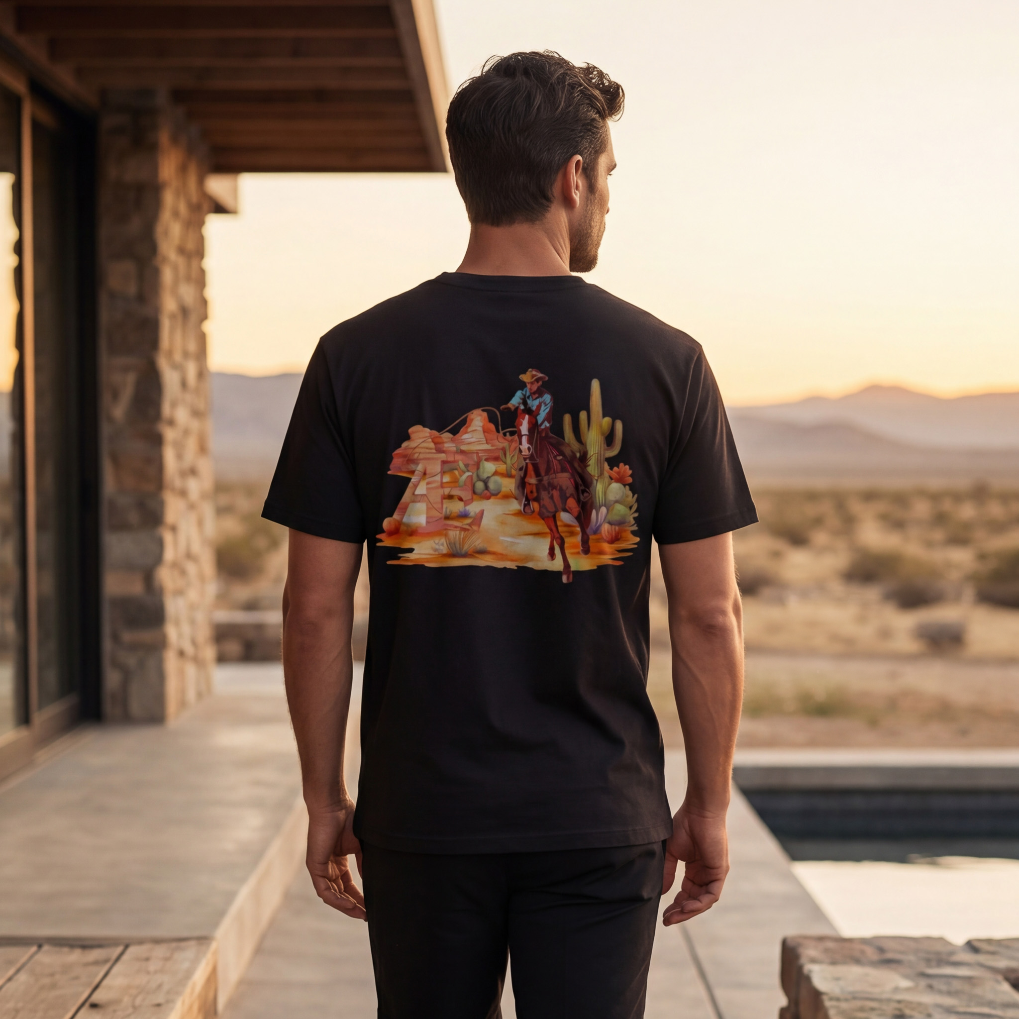 Relaxed Cowboy Tee - Black