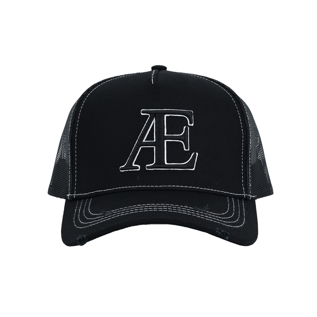 AE Black/White Stitching Trucker Hat