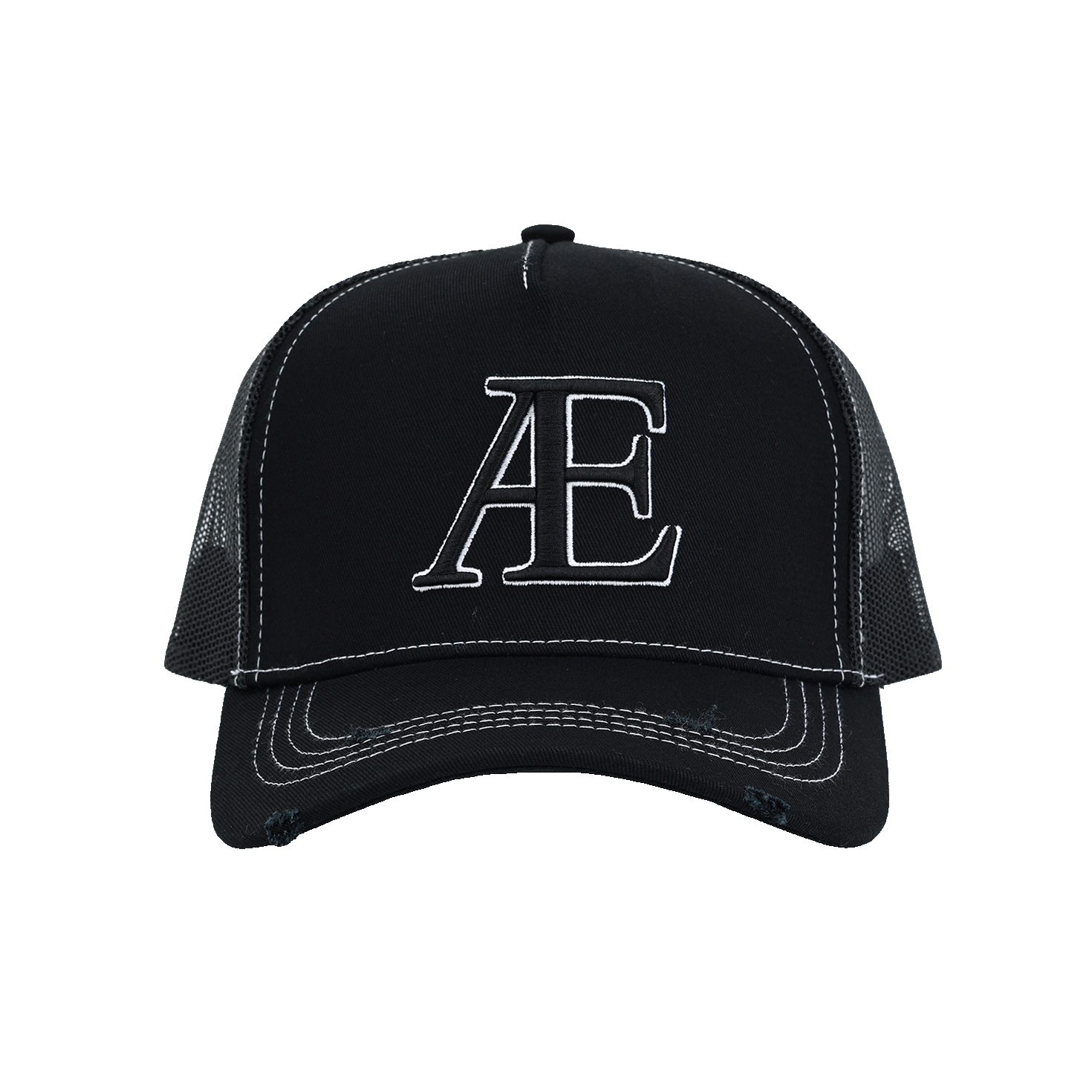 AE Black/White Stitching Trucker Hat