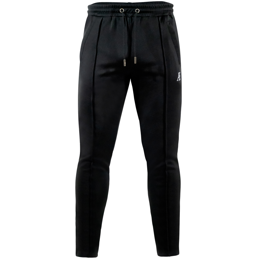Black slim fit bottom subtle logo on left leg side