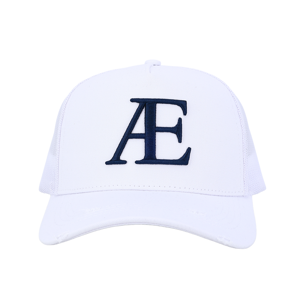 AE White/Navy Trucker Hat