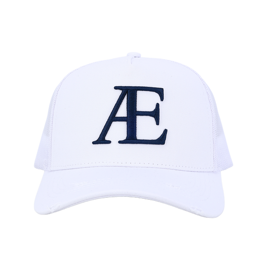 AE White/Navy Trucker Hat