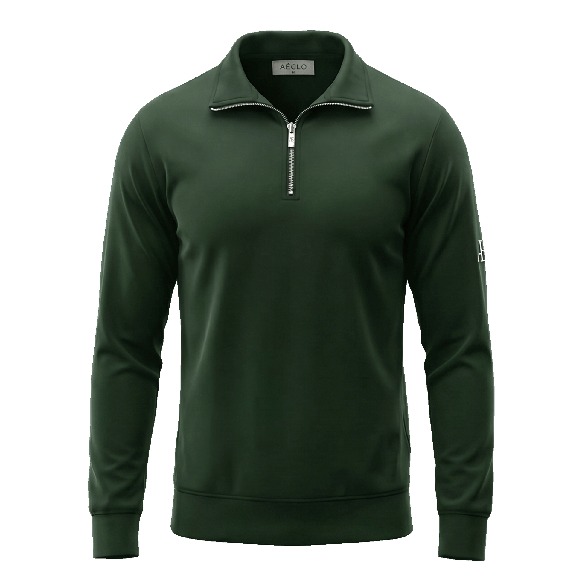 Forest Green Quarter Zip | Slim Fit Everyday Comfort | AÉCLO – A É