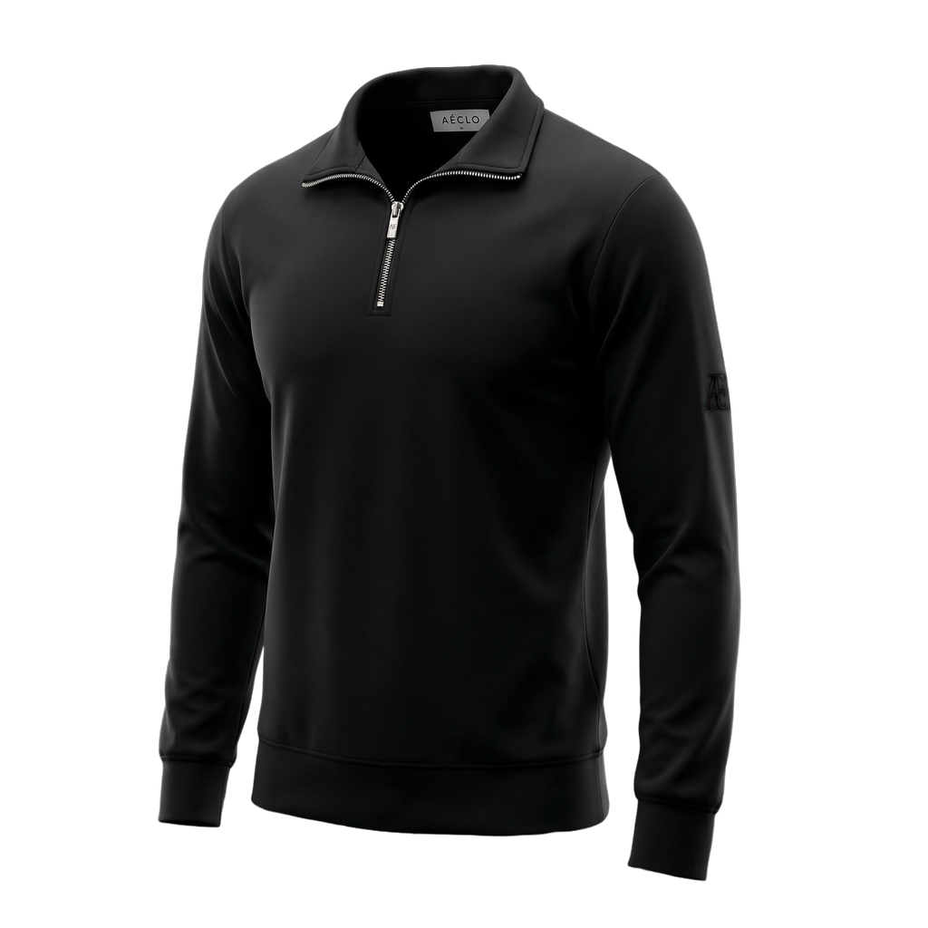AE Black / Black Logo Quarter Zip