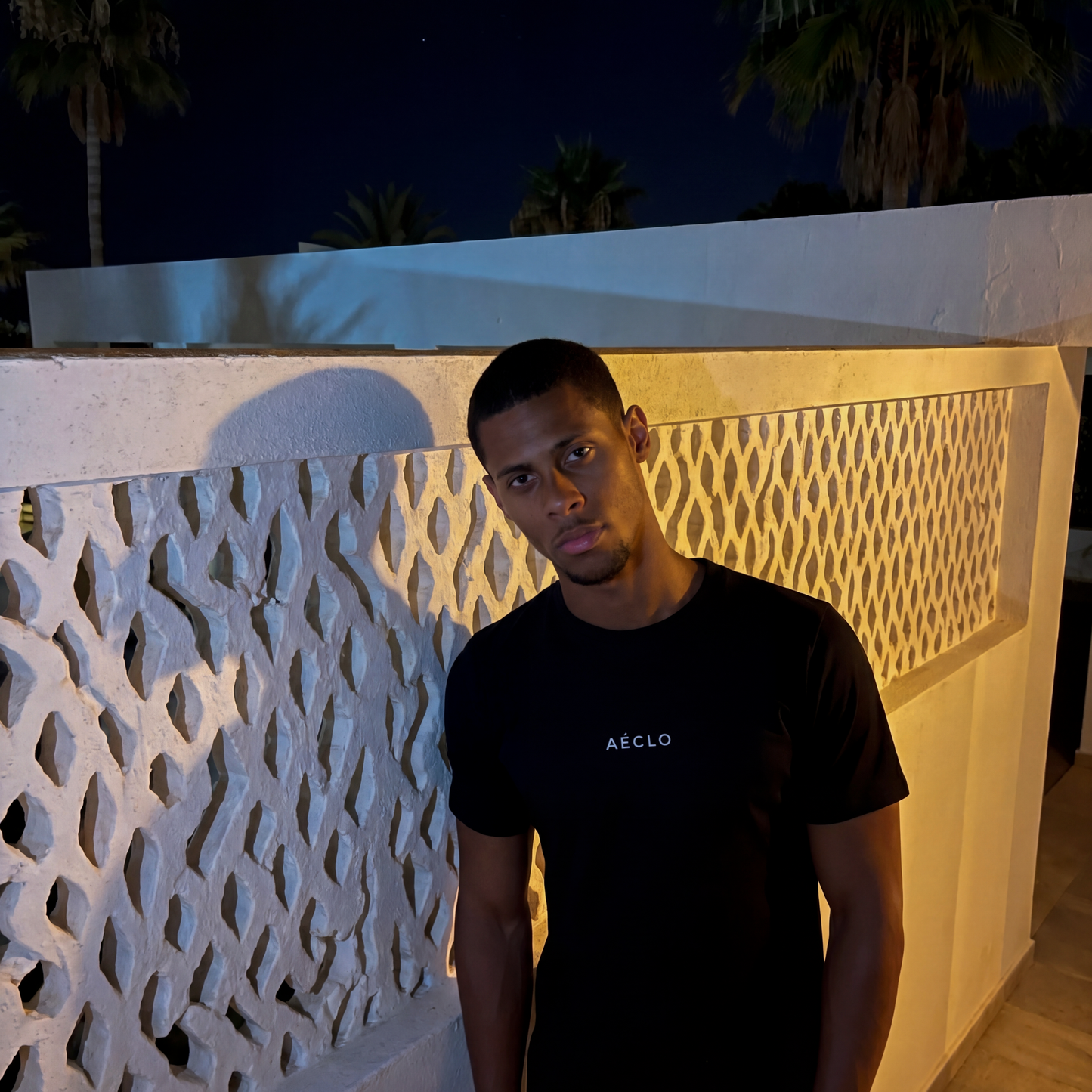 Black Slim Fit Embroidered T-Shirt - White